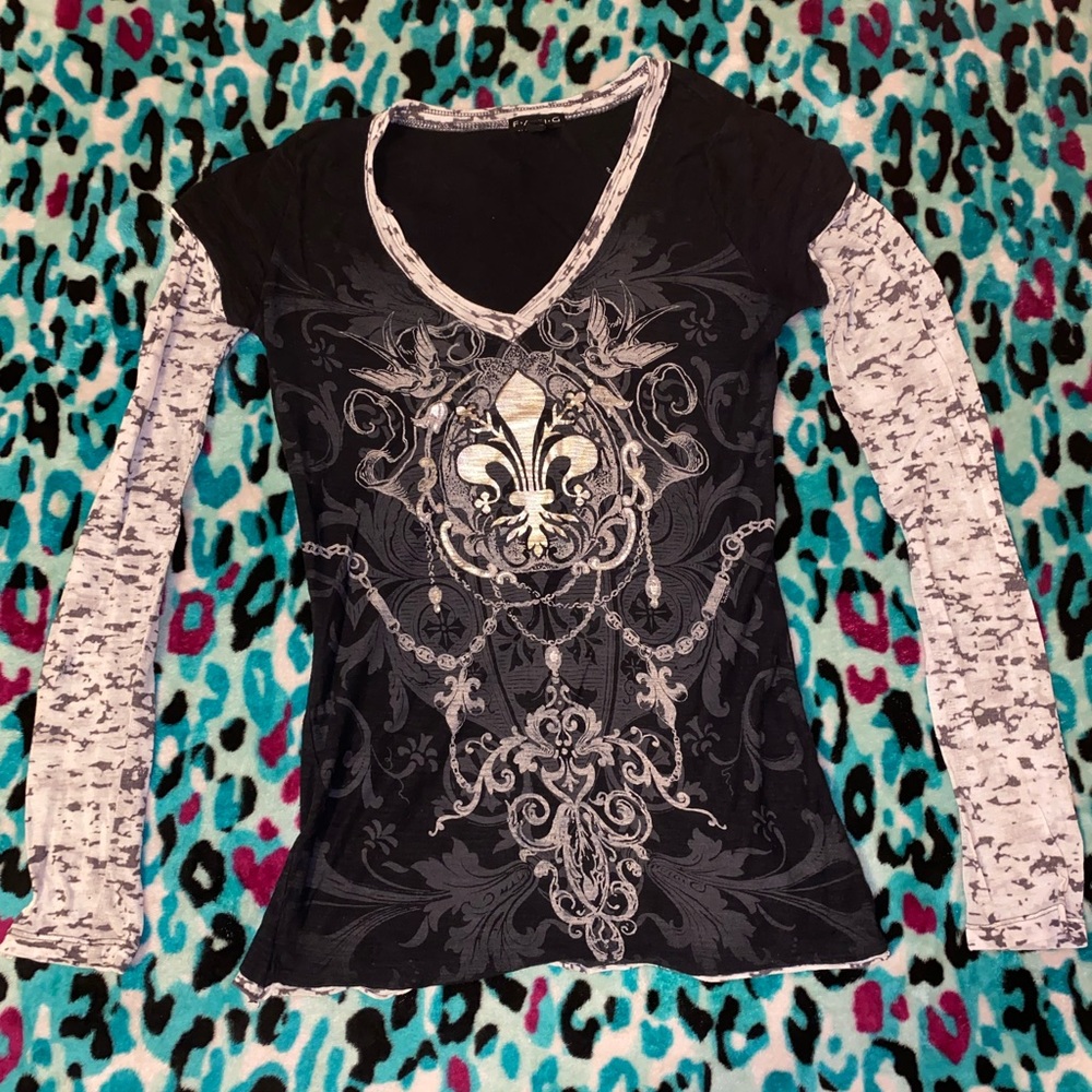 Black Y2k F.A.N.G longsleeve top